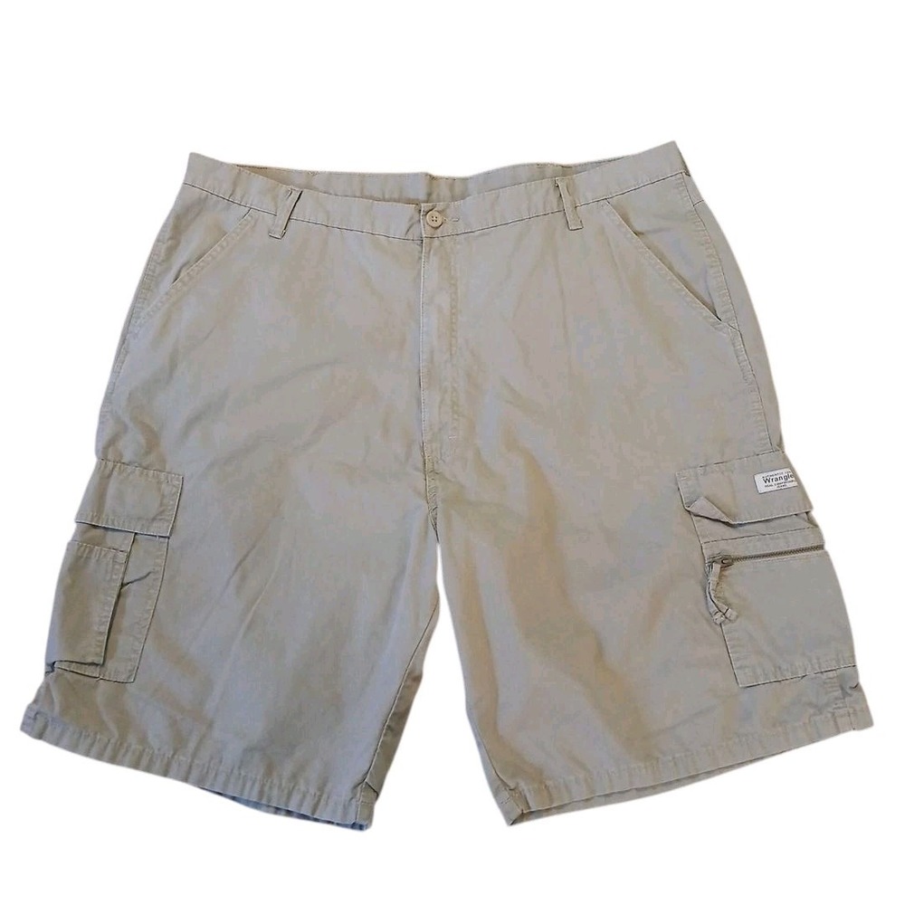 Dockers Wrangler Lot of 2 Pairs Men's Gray Khaki Shorts Sz W42 & 42 Cotton READ - Picture 11 of 16